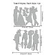 GLOBLELAND 8Pcs Retro Dress Couples Cutting Dies Couple Walking Dog Retro Dress Couples Dancing Embossing Stencils Template for Card Scrapbooking and DIY Craft Album Paper Card Decor DIY-WH0309-995-6