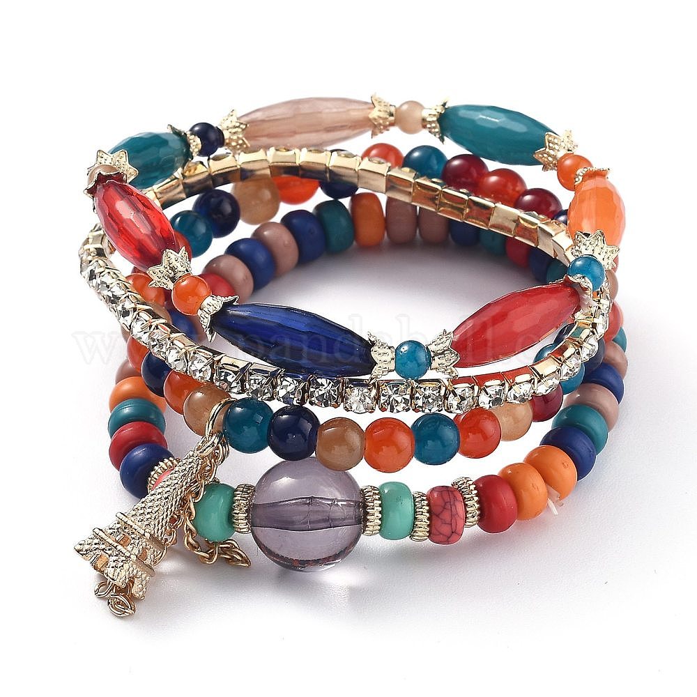 Wholesale Alloy Rhinestone Cup Chain & Multilayered Stretch Bracelets