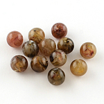 Perles rondes en acrylique d'imitation pierre précieuse, Sienna, 8mm, Trou: 2mm, environ 1700 pcs/500 g