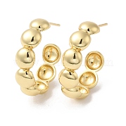 Круглые серьги-гвоздики из латуни с покрытием из бисера EJEW-R150-11G