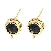 Фурнитура для сережек-гвоздиков из басового стекла KK-S387-01G-04