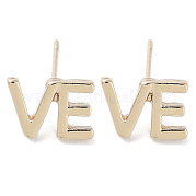 Женские серьги-гвоздики из сплава word ve EJEW-H309-14KCG