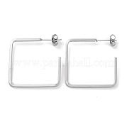 Квадратные серьги-гвоздики из нержавеющей стали 304 EJEW-K295-03P