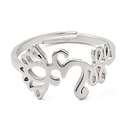 304 Stainless Steel Yoga & Infinity Adjustable Ring for Women RJEW-M149-19P
