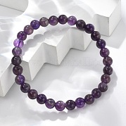 Природный аметист бисера браслеты простирания BJEW-D446-B-47