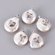 Подвески из натурального пресноводного жемчуга PEAR-F008-55P