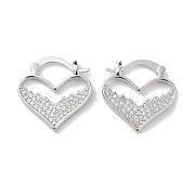 Серьга-кольцо из латуни с микропаве из кубического циркония EJEW-C081-37P