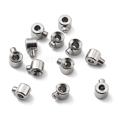 Perline di crimpatura in acciaio inossidabile 304, branelli distanziatori allentati, rondelle, colore acciaio inossidabile, 3.5~4.2x3x2.5mm, Foro: 0.7 mm