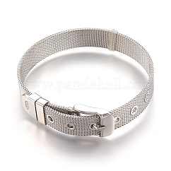 Bracelets de montre en acier inoxydable 304 résistant au ternissement, montre de la ceinture s'adapte breloques de glissière, couleur d'origine, 8-1/2 pouce (21.5 cm), 10mm