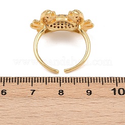 Micro cuivres ouvrent zircone cubique anneaux de manchette&nbsp;RJEW-C145-01C-G