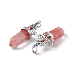 Pendentifs pointus en verre de quartz cerise&nbsp;G-I342-01P-01
