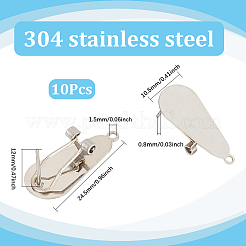 10 pz. 304 acciaio inossidabile per orecchini a bottone&nbsp;STAS-SP0001-88B-P