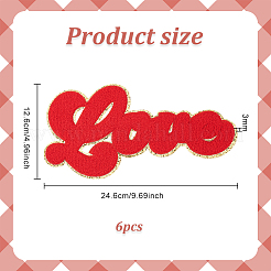 Wort Liebe Handtuch Stickerei Stoff Aufnäher/Aufnäher&nbsp;PATC-FG0001-56