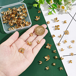 80 pièce 2 capuchons de perles en acier inoxydable 304 de style&nbsp;STAS-UN0046-20G