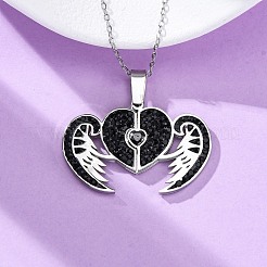 Colliers pendentifs ouvrables en acier inoxydable 304 avec strass en argile polymère pour femmes&nbsp;NJEW-Z065-09P