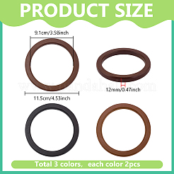 Manico per borsa in legno 6 pz 3 colori&nbsp;PURS-PH0001-28