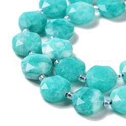 Naturweiß gefärbt Jade Perlen Stränge&nbsp;G-NH0004-014