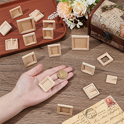 16 stücke 6 arten holz foto rahmen miniatur ornamente&nbsp;DJEW-OC0003-90