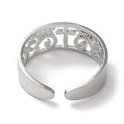 Anillo de puño abierto de acero inoxidable 304 que no se deslustra&nbsp;RJEW-C063-01P