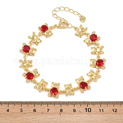 Armbänder aus Messing mit Mikropavé-Fassung und Zirkonia-Gliederkette für Damen&nbsp;BJEW-K248-05G-06