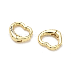 Anneaux de porte à ressort en zircone cubique transparent micro pave en laiton&nbsp;CU-CBA9234-23G