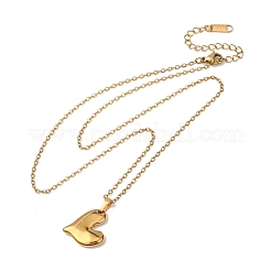 Herzanhänger-Halsketten aus Edelstahl 304 mit Kabelkette für Damen und Herren&nbsp;NJEW-K308-02C-G