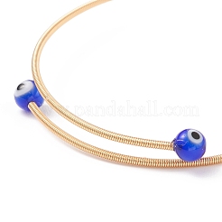 Rond au chalumeau avec bracelet manchette perlé mauvais œil&nbsp;BJEW-JB08333-03