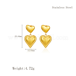 Orecchini pendenti in acciaio inossidabile a forma di cuore semplice&nbsp;WJ2293-2