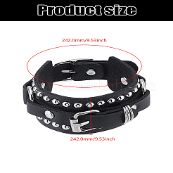 1 Stück PU-Lederarmband im Punk- und Gothic-Stil für Damen und Herren&nbsp;BJEW-LP0002-54