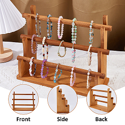 3-stufiger Armband-Organizer-Displayständer aus Holz&nbsp;ODIS-WH0030-277A
