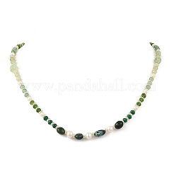 Colliers de perles composées de pierres précieuses mélangées et de perles d'eau douce naturelles&nbsp;NJEW-JN06468-02