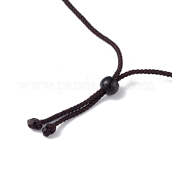 Collier pendentif anneau de pierres précieuses mélangées naturelles avec cordon en nylon pour femme&nbsp;NJEW-F306-02