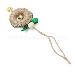 Décorations de Noël en forme de nœud papillon en bois et polyester&nbsp;HJEW-JM04193-02