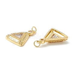 Colgantes de circonita cúbica transparente micro pavé de latón chapado en rack&nbsp;KK-D073-22G