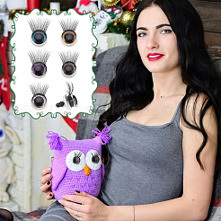 20 Stück 5 Farben Glitzer-Kunststoff-Puppenaugen mit Wimpern&nbsp;AJEW-PH0011-77