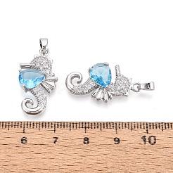 Pendentifs avec zircon cubiques à micro-pavés en laiton&nbsp;KK-T080-76P