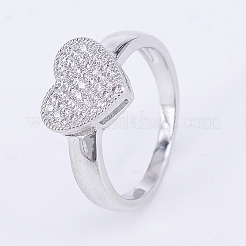 Micro ottone spianare anelli zirconi&nbsp;RJEW-E145-22P