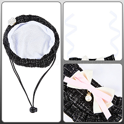 Conjuntos de collar y sombrero para mascotas con lazo de poliéster&nbsp;AJEW-WH20019-84A