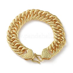 Bracelets à chaîne cubaine en laiton pour femmes et hommes&nbsp;BJEW-R016-01G-02
