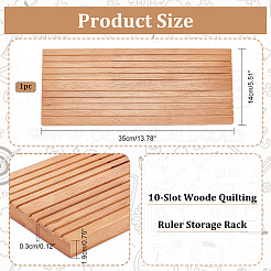 Aufbewahrungsregal aus Holz mit 10 Schlitz für Quiltlineale&nbsp;RDIS-WH0011-21B