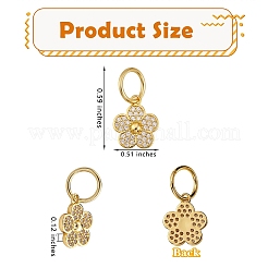5 pz ottone micro pavé di ciondoli con zirconi trasparenti&nbsp;ZIRC-SZ0001-99