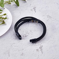 Word love you forever Geflochtenes dreilagiges mehrsträngiges Lederarmband&nbsp;JB751A
