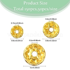 150 stücke 3 stile eisen strass abstandshalter perlen&nbsp;RB-YW0001-13G
