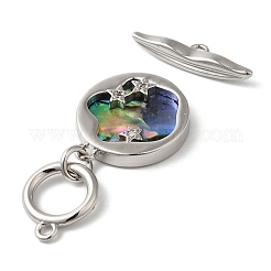 Messing-Knebelverschlüsse mit Paua-Muschel&nbsp;KK-N254-72P