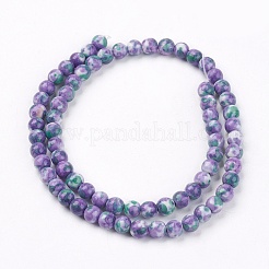Synthetik Meer weißer Jade Perlen Stränge&nbsp;G-L019-6mm-M