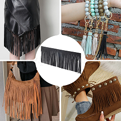2 m de bordure à franges en cuir synthétique et daim&nbsp;AJEW-CY0001-58B-01