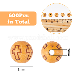 600 perlina acrilica in finto legno&nbsp;SACR-DC0001-10