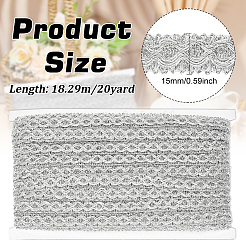 Bordure en dentelle métallique tressée en polyester&nbsp;SRIB-WH0011-180B-02