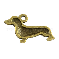 Pendentifs chien/teckel en alliage de style tibétain&nbsp;X-TIBEP-2547-AB-FF