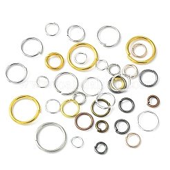 60g 6 Stile DIY Messing & Eisen offene Biegeringe&nbsp;DIY-FS0004-11